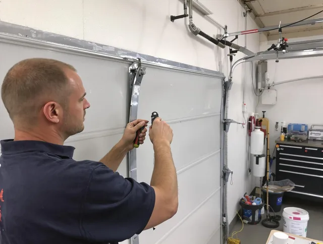 Before and after garage door dent repair by Richmond Hill Garage Door Repair in Richmond Hill
