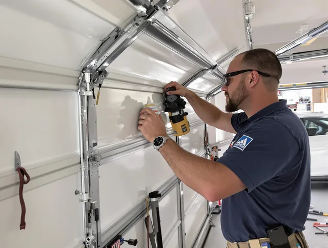 Richmond Hill Garage Door Repair technician quieting a noisy garage door in Richmond Hill