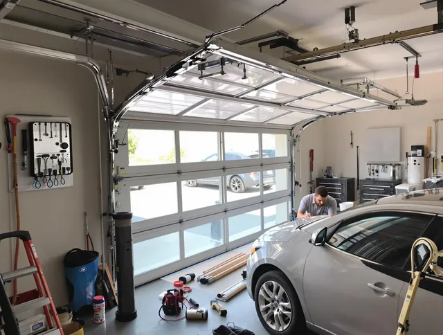 Garage door noise reduction service by Richmond Hill Garage Door Repair in Richmond Hill