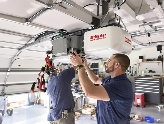 Richmond Hill Garage Door Repair technician performing advanced diagnostics on garage opener in Richmond Hill